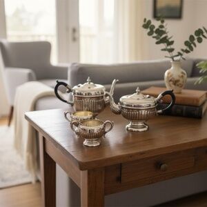 ✨ Vintage 1950s Viking Plate Silver Tea & Coffee Set ✨